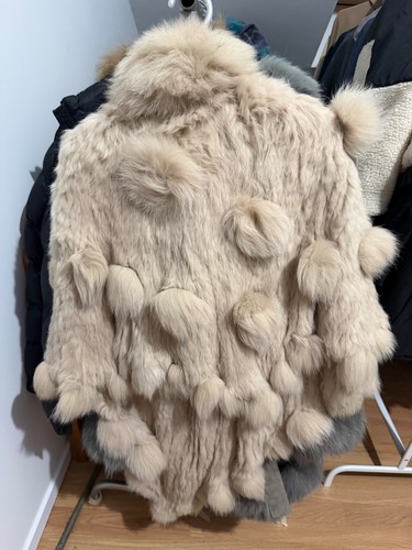 Poncho fourrure lapin avec - poncho,