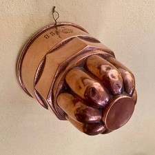 OLD copper cake mold TROTTIER SB 14 copper mold oar ANTIQUE