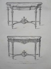 LOUIS XVI ENGRAVING style consoles the FURNITURE STORE Victor QUETIN 19th century