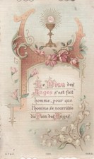Ancienne image pieuse Le Dieu des Anges s'est fait Homme pour que l'homme se nou