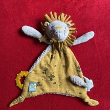 🇫🇷 Doudou plat lion gris jaune beige sous mon baobab MOULIN ROTY Jamais Servi