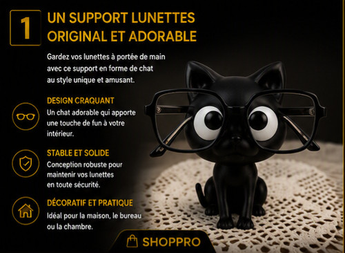 Support lunettes chat porte - support,