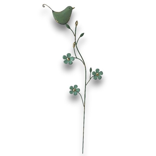 Tuteur déco fer - oiseau, fleur