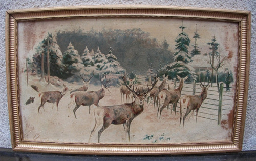 Paysage aux cerf sous - , la