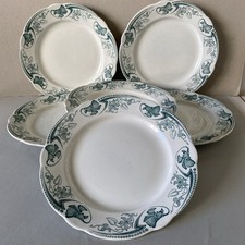 6 Assiettes Plates Faïence Lunéville KG Modèle Lucy Décor Floral Art Nouveau