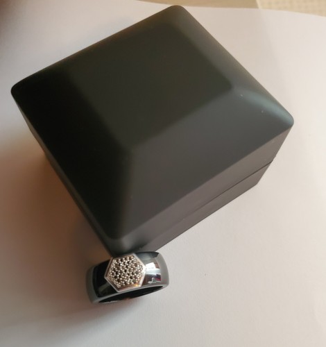 Bague céramique diamants - céramique,