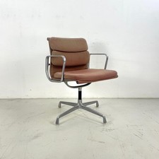 VINTAGE EAMES HERMAN MILLER PINK/BROWN FABRIC SOFT PAD GROUP CHAIR #4589