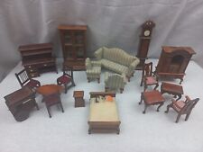 @@ ANTIQUE LOT 18 MINIATURE WOODEN FURNITURE HOUSE DOLL MASTER DINETTE VGC @