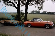 MGB Roadster  RVL329L Rostyle Wheels Large Trailer 1974 original 35 mm Slide v3 