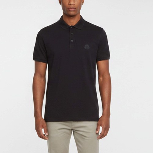 Polo moncler noir coton - noir, en