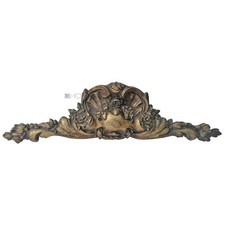 Supraporte Meuble Armoire Antique Bronze Coquillage Roses 40cm