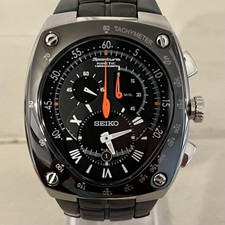 Seiko Sportura SNL015 Kinetic Chronograph 42mm Used Battery Replaced