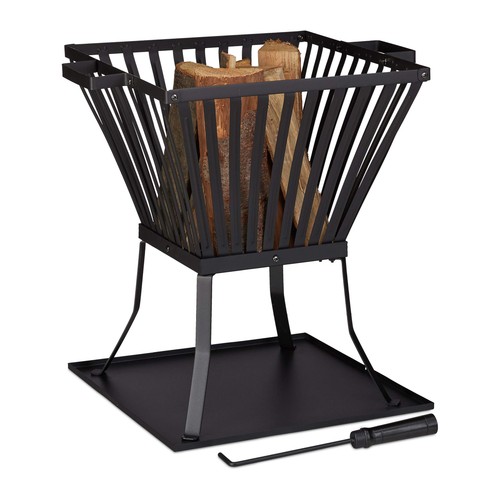 Relaxdays noir panier feu - relaxdays,