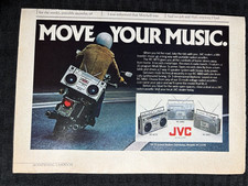 1980 JVC RC-M70 BOOM BOX 8x11" Print Ad FN 6.0 Move Your Music / Motorcycle