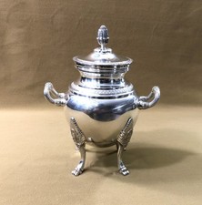 CHRISTOFLE sugar bowl model MALMAISON silver metal 20.5 cm coffee tea set