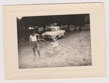 Photo ? Boy Stroller Baby ? Renault Dauphine Vintage 1950s Rare