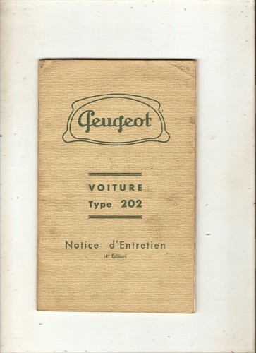 Notice entretient pour - , peugeot