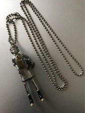 CHANEL CoCo Mademoiselle Necklace Pendant Doll Ball Chain Silver 02A France Auth