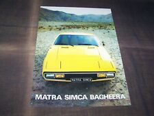 Top Rarity Gorgeous Brochure Matra Simca Bagheera 1974!!!
