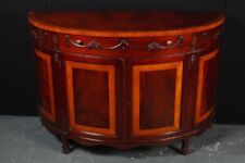 Regency Demi Lune Commode Cabinet Mahogany Satinwood Banding Server