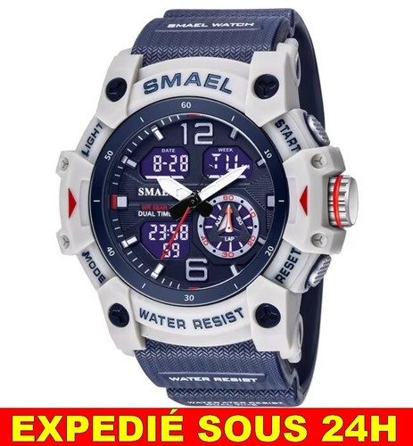 Montre smael bleu homme - montre,