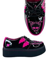 YRU X Monster High Draculora Creepers Plateforme Shoes Pink Fushia Black Goth