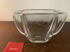 Vase gravé oiseaux du paradis en cristal de Baccarat