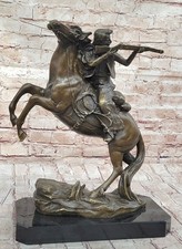 Statue En Marbre Bronze Cowboy Western Espagnol Mexicain Ferme Ranch