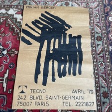 MIRIAM BERGER POSTER ON KRAFT PAPER GALERIE TECNO PARIS 1979 ABE Very Rare!