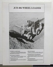 1991 JCB 406 Wheel Loader Specifications Construction Sales Brochure