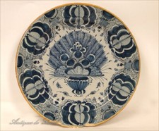 Delft Earthenware Dish Fruit Cup Flowers 17th Century