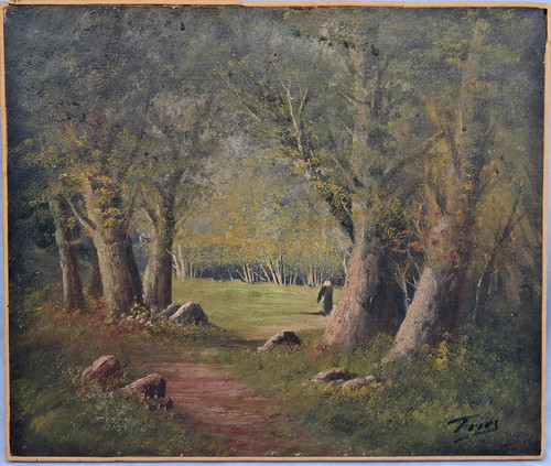Hst tableau paysage forestier - tableau,