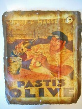 OLIVE PASTIS . Vintage metal plate.