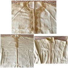 Moroccan Men 3 Pieces Thobe Jabador Djellaba Long Size M