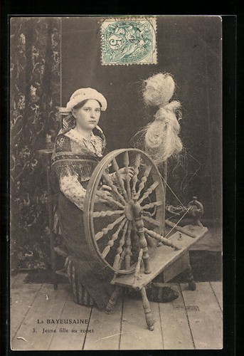 Jeune fille rouet young - au,
