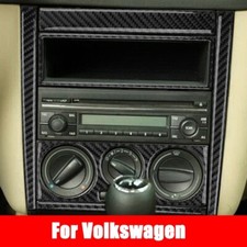Carbon Fiber Car Air Vent Radio Trim For VW Golf 4 Jetta Bora Mk4 R32 GTI 99-04