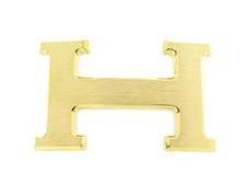 NEUF BOUCLE DE CEINTURE HERMES H 32 MM EN METAL DORE BROSSE GOLDEN BUCKLE BELT