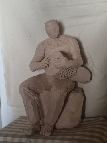 Sculpture musicien terre - musicien,