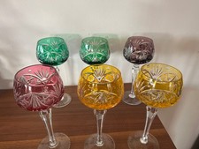 6 Nachtmann colored crystal roemer glasses? Cristal de Lorraine? lot price