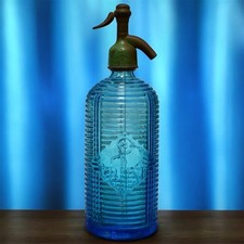 SIPHON. SELTZ. SIFON.SYPHON. RARE beau siphon bleu forme originale.