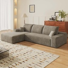 107" L Shaped Sectional Cloud Couch with Left Facing Chaise Plush Boneless Sofa