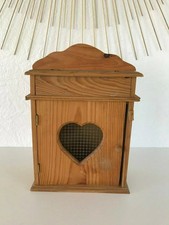19 ⚜️ Antique Vintage Wooden Heart Key Box Cabinet