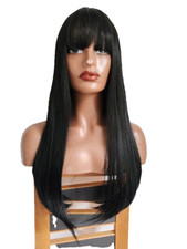 Perruque Longue Droite Noire
