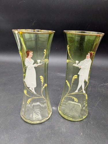 Paire vase émaillé - vase, décor