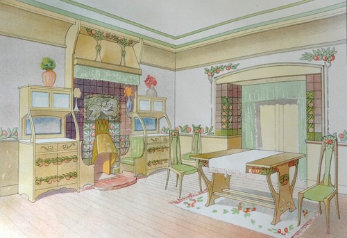 Estampe 1900 salle - 1900, à