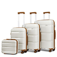 Valises rigides PP crème set bagage cabine à main voyage 20/24/28 pouces 