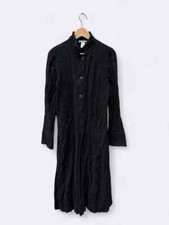 Sarah Pacini Black Long Textured Coat Jacket Size 3