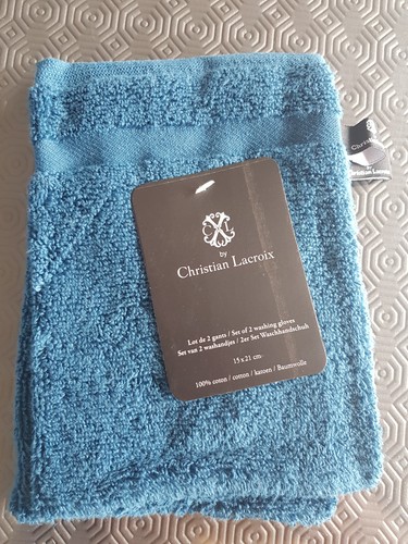 Lot gants toilette bleu - lot,