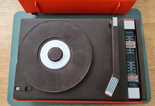 électrophone vintage orange