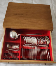 Oak chest with household cabinet 104 pieces in silver metal "FRIONNET FRANCOIS"